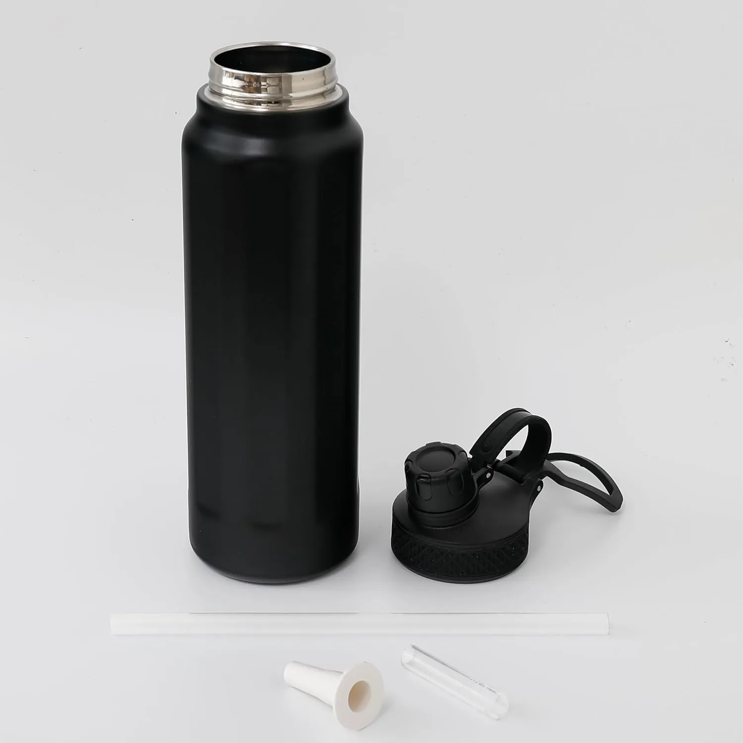 Kuber Industries Water Bottle | Vacuum Insulated Travel Bottle | Hot & Cold Water Bottle | Sipper Bottle for Kids | Thermos Flask for Gym Bottle | MYZ-230801A | 950 ML | Black