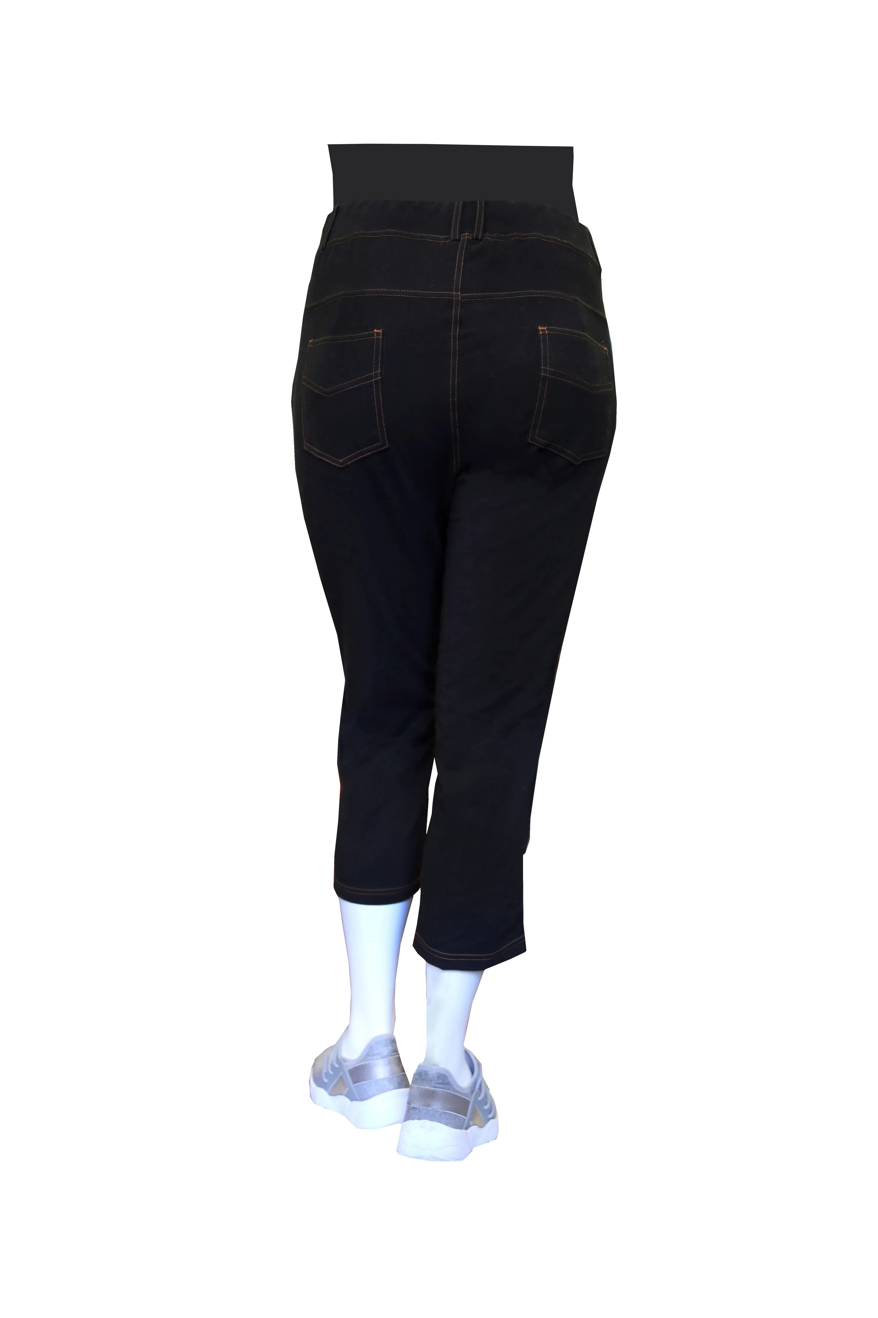 La Cera Plus Size Stretch Knit Cropped Pant