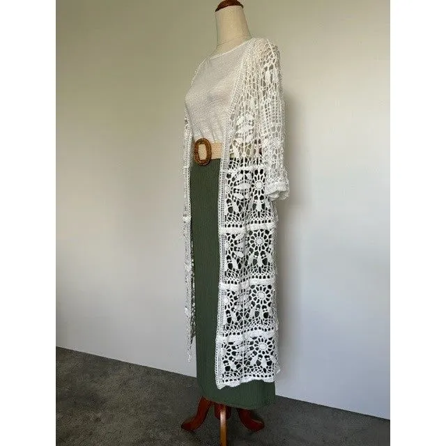 La Vie Boheme Duster - Ivory Crochet Lace