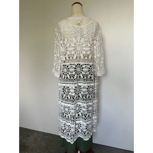 La Vie Boheme Duster - Ivory Crochet Lace