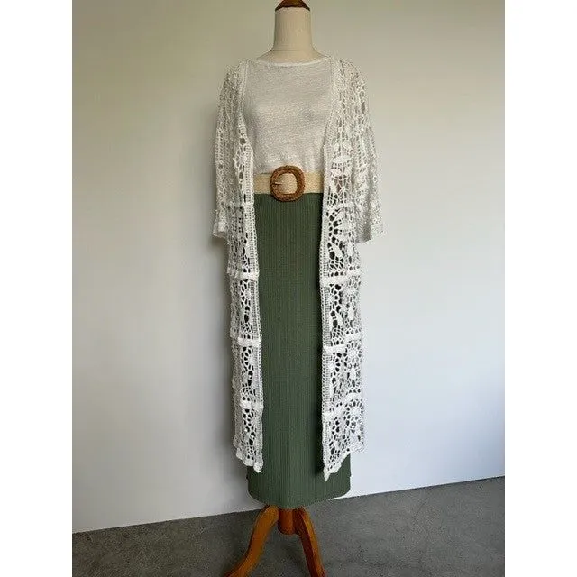 La Vie Boheme Duster - Ivory Crochet Lace
