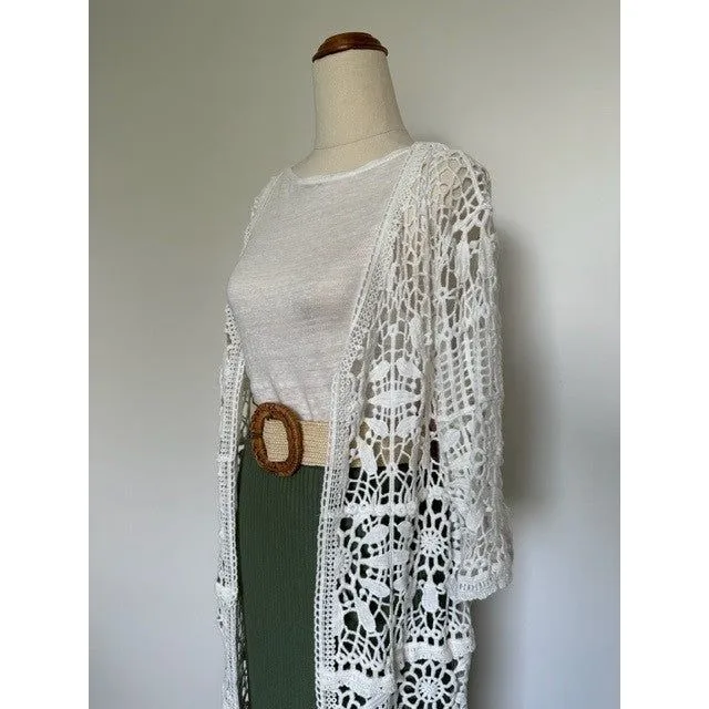 La Vie Boheme Duster - Ivory Crochet Lace