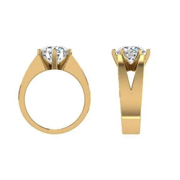 Lab Diamond Men's Ring 14K Yellow Gold Split Band