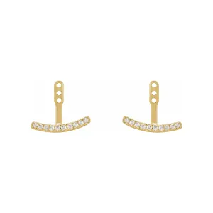 Lab Grown Diamond Curved Bar Earring Jackets
