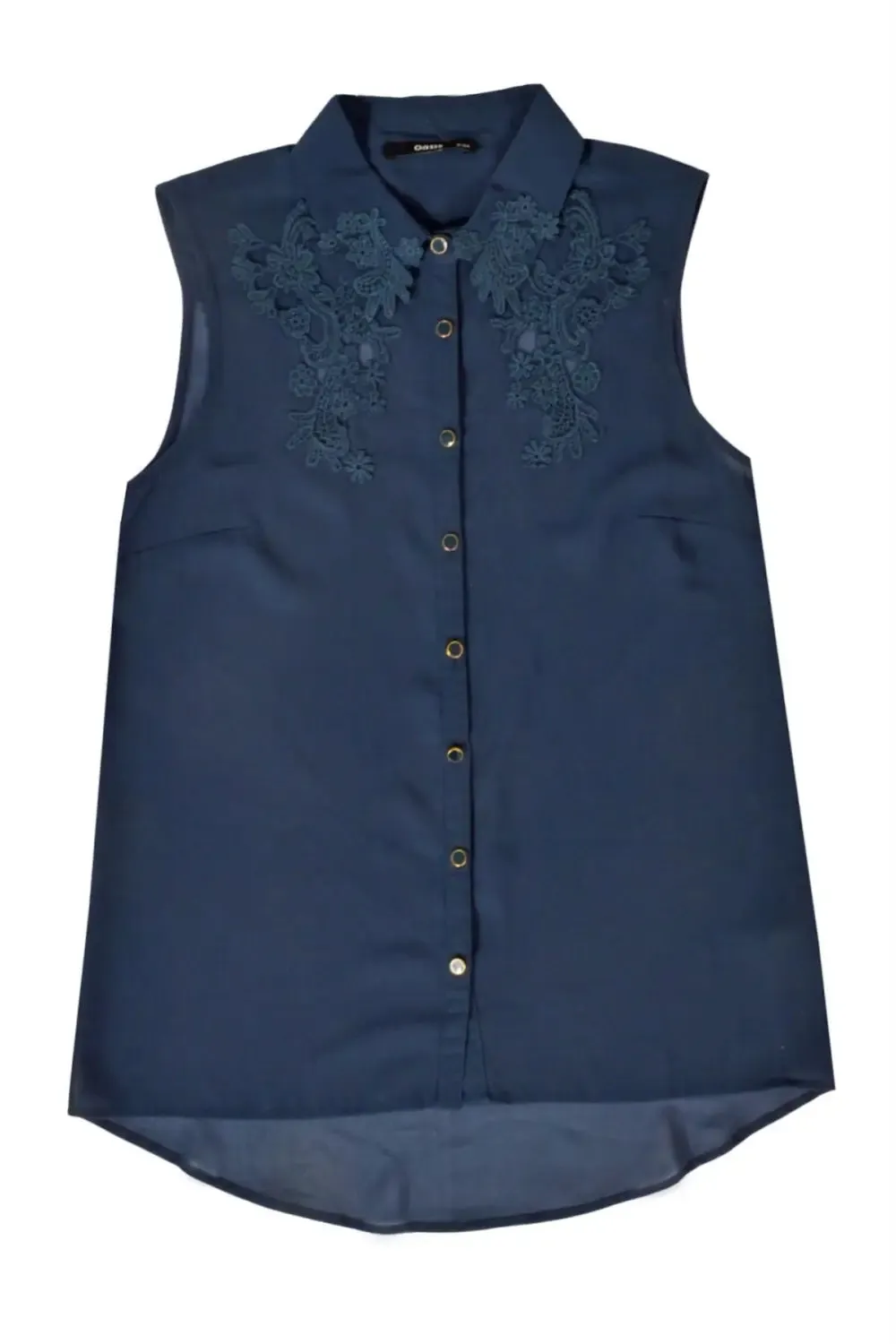 Lace Top Sleeveless Blouse