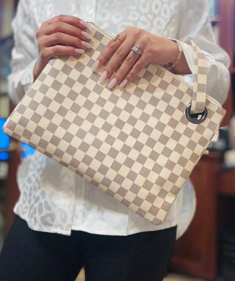 Lacey clutch purse with ring and wrist strap
