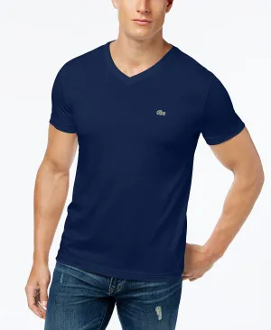 Lacoste Men's Classic Soft Pima Cotton V-Neck T-Shirt blue