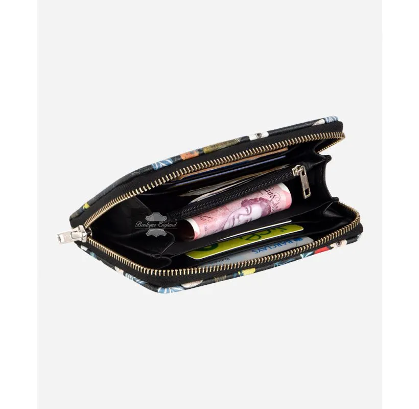Ladies Floral Print Clutch Handbag Wallet Purse
