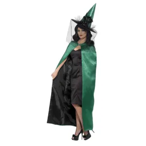Ladies Reversible Cape-Green & Black