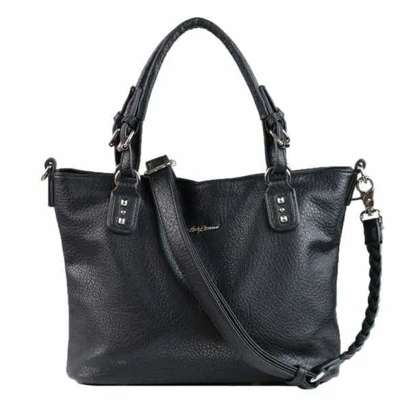 Lady Conceal Ella Braided Lockable Satchel with Crossbody Strap