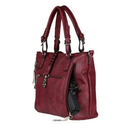 Lady Conceal Ella Braided Lockable Satchel with Crossbody Strap