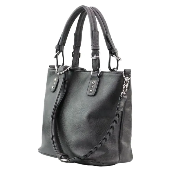 Lady Conceal Ella Braided Lockable Satchel with Crossbody Strap