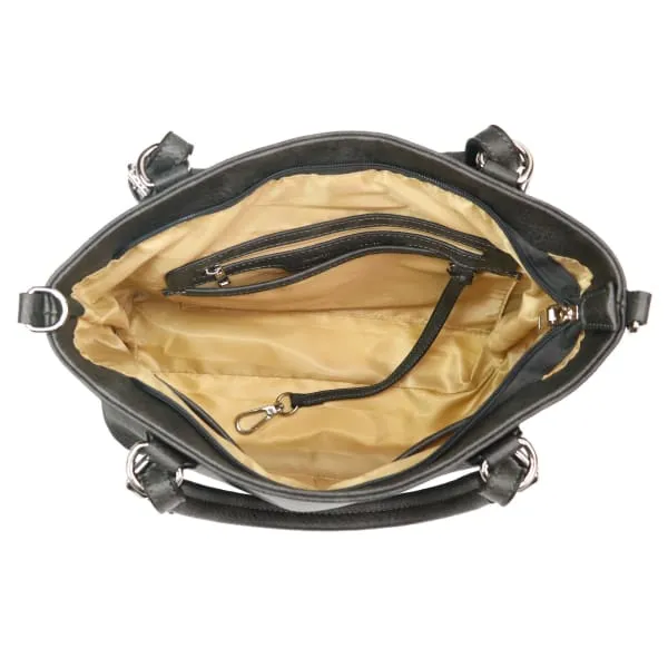 Lady Conceal Ella Braided Lockable Satchel with Crossbody Strap