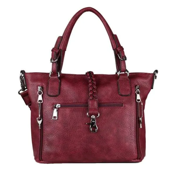 Lady Conceal Ella Braided Lockable Satchel with Crossbody Strap