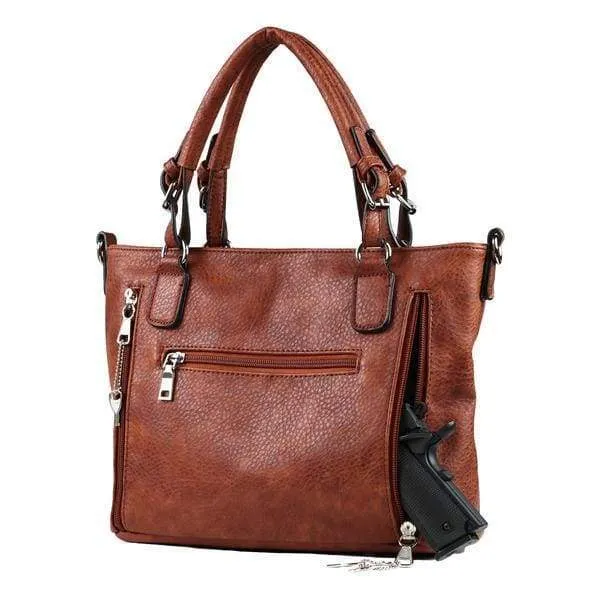 Lady Conceal Ella Braided Lockable Satchel with Crossbody Strap