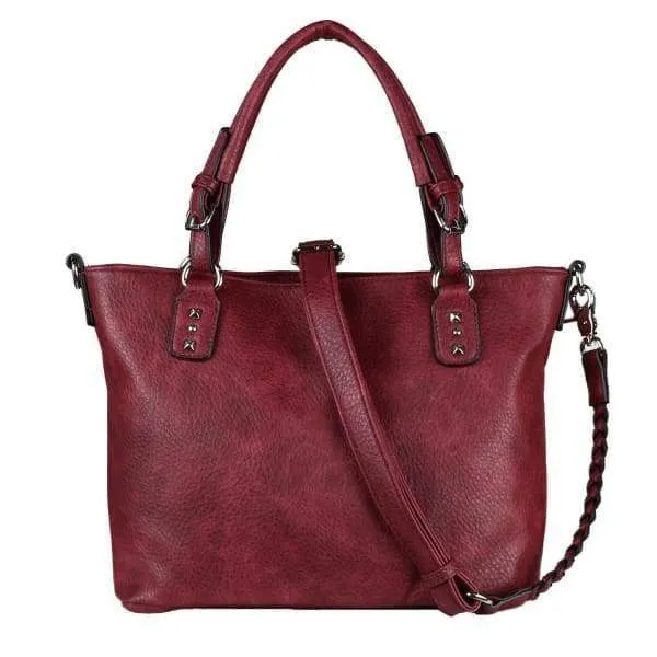 Lady Conceal Ella Braided Lockable Satchel with Crossbody Strap