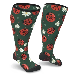 Ladybug Picnic Diabetic Compression Socks