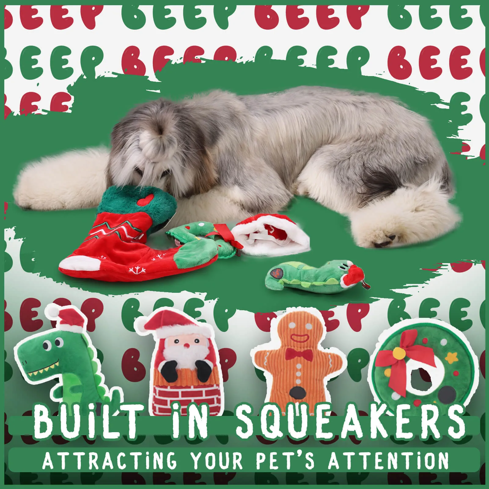 Laifug Christmas Dog Toy, Squeaky Toy