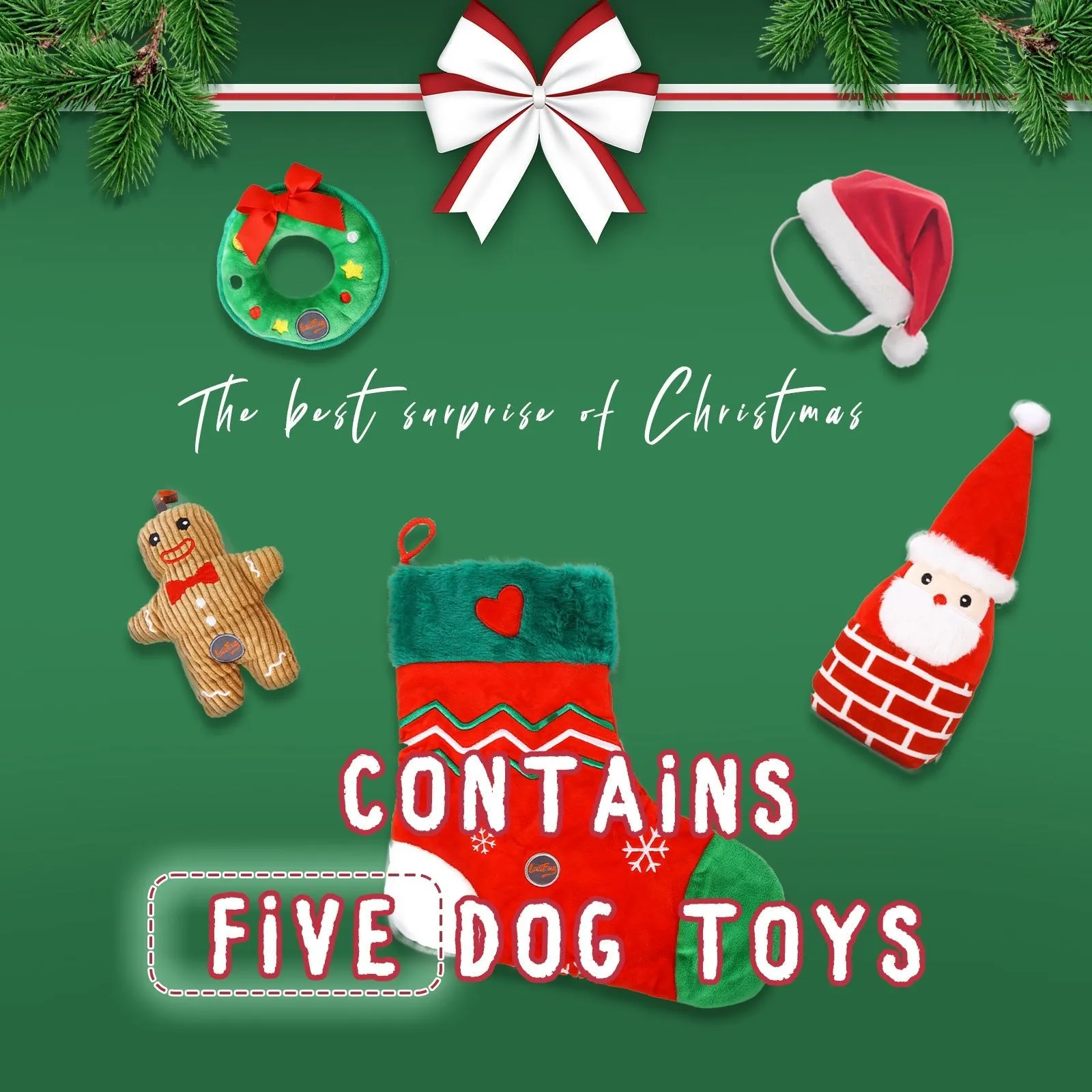 Laifug Christmas Dog Toy, Squeaky Toy