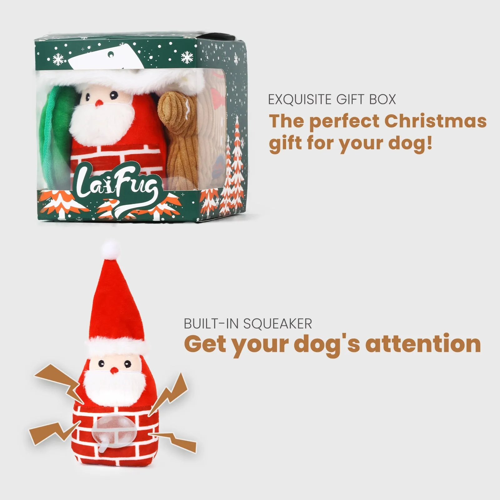 Laifug Christmas Dog Toy, Squeaky Toy