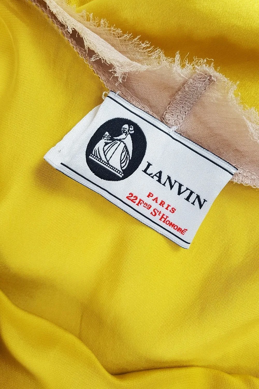 LANVIN Vintage Sleeveless Mini Dress - Yellow Cream Colour-block Dress (S)