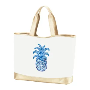 Large Cream Pineapple Cabana Tote