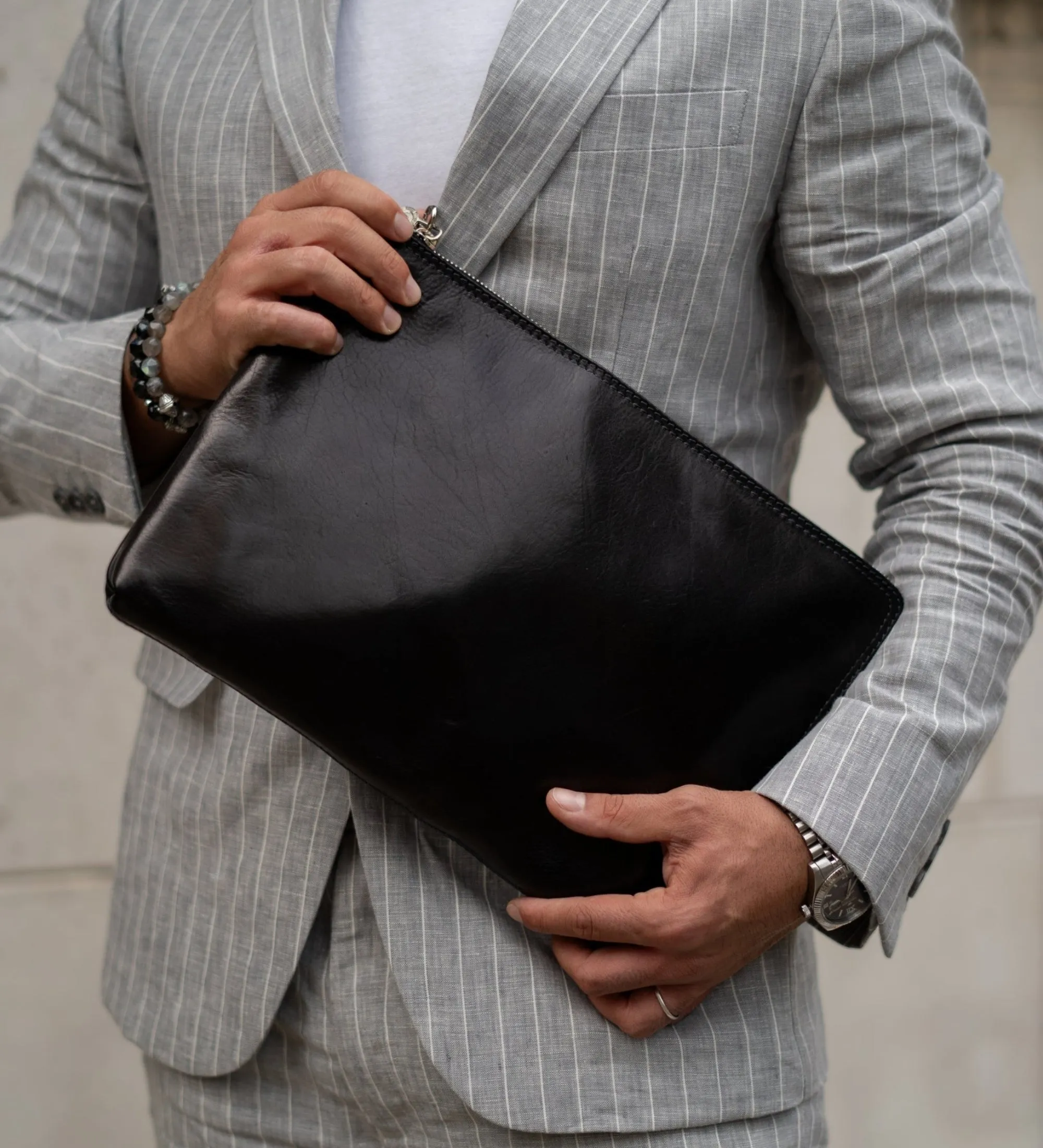 Large Leather Mens Clutch Purse - The Brothers Karamazov