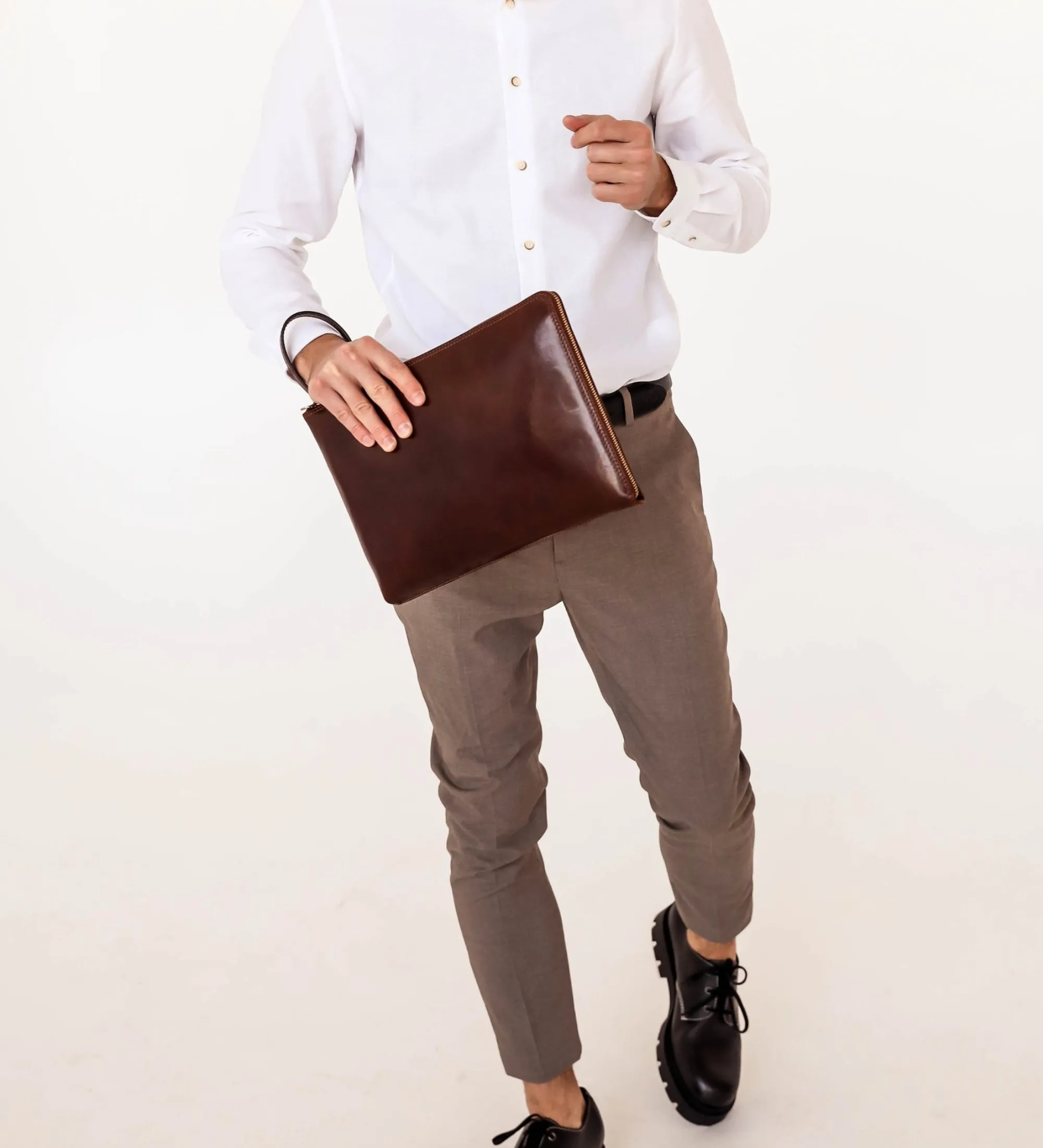 Large Leather Mens Clutch Purse - The Brothers Karamazov