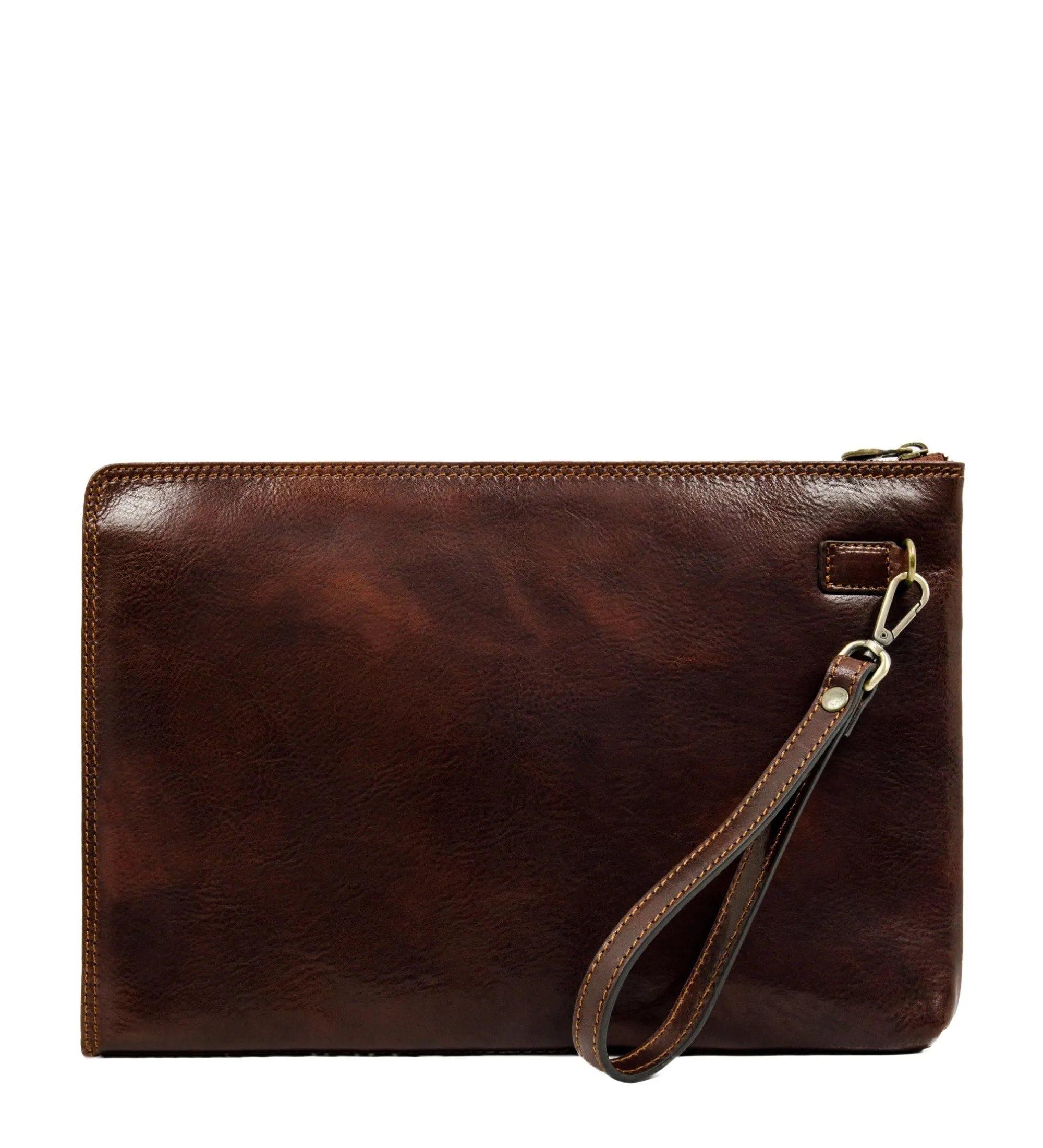 Large Leather Mens Clutch Purse - The Brothers Karamazov