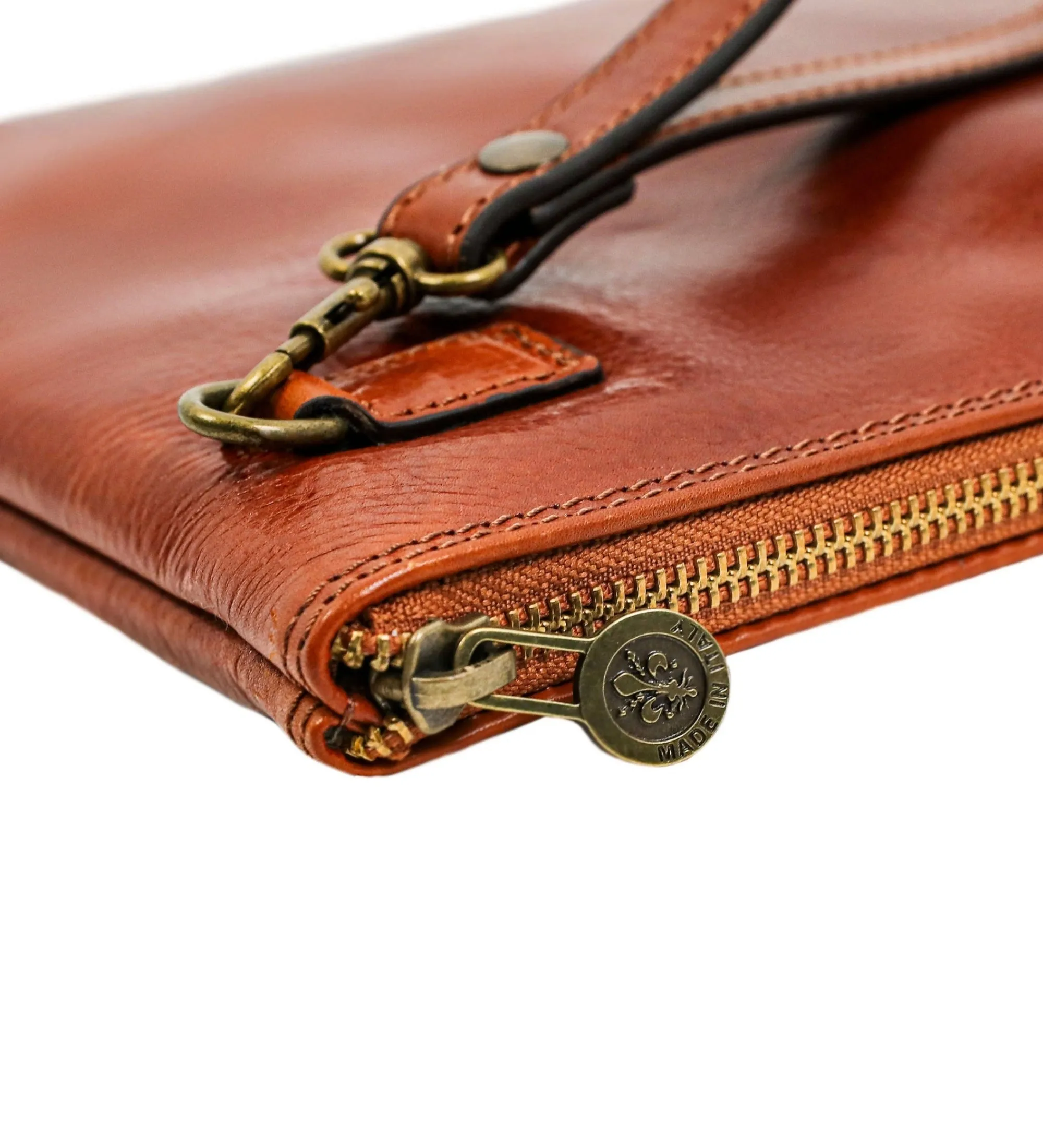 Large Leather Mens Clutch Purse - The Brothers Karamazov
