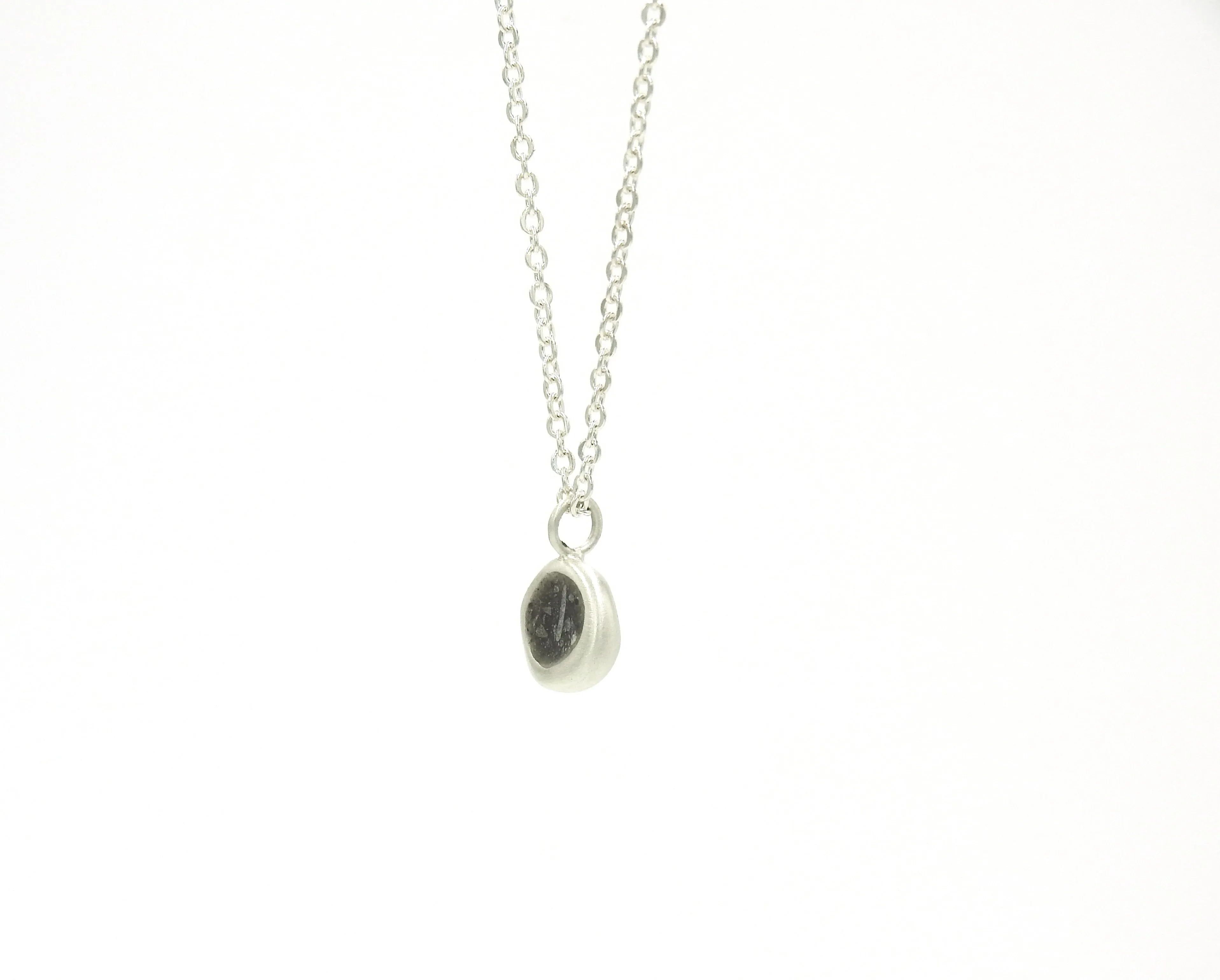 Large limestone inlay pebble pendant
