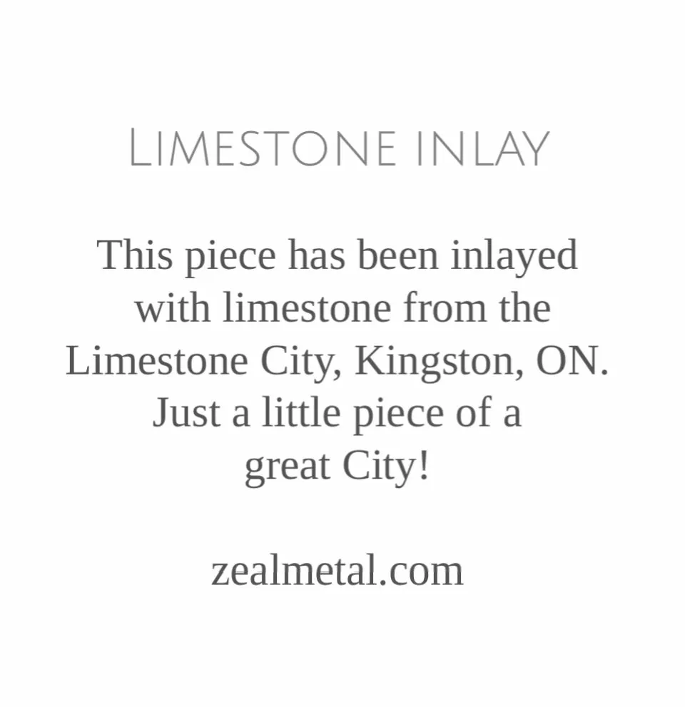 Large limestone inlay pebble pendant