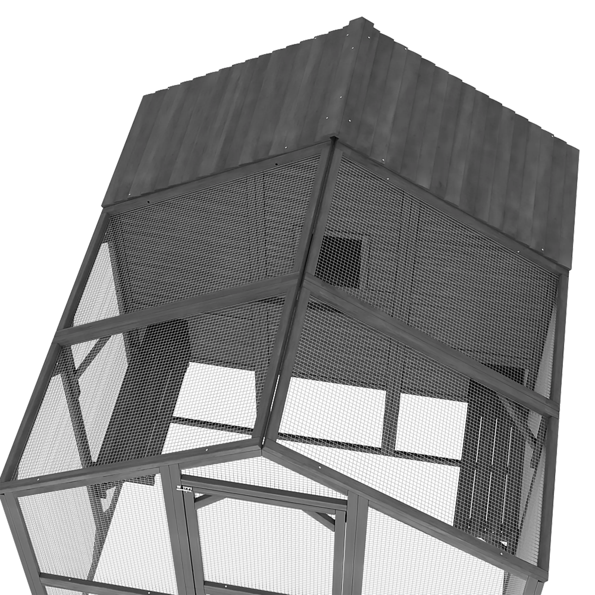 Large Outdoor Cat Enclosure with Cover and Multi-Level Design