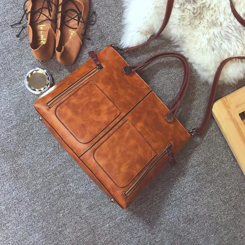 Large Vintage Style Shoulder Tote Bag