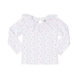 Larrison Striped Tulip Ruffle Collar Shirt