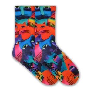 Laurel Burch Colorful Cats Sock