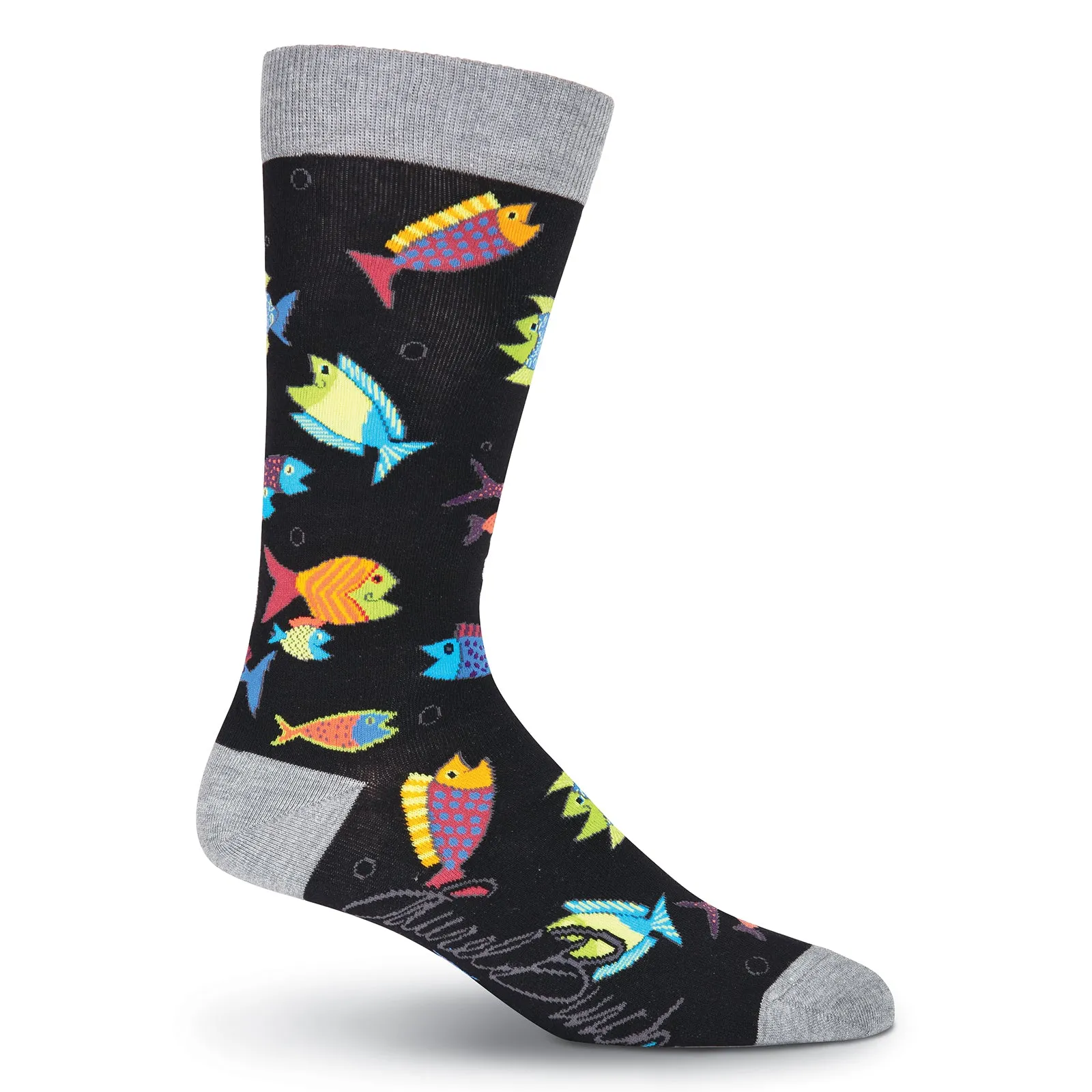 Laurel Burch Mens Hungry Fish Sock