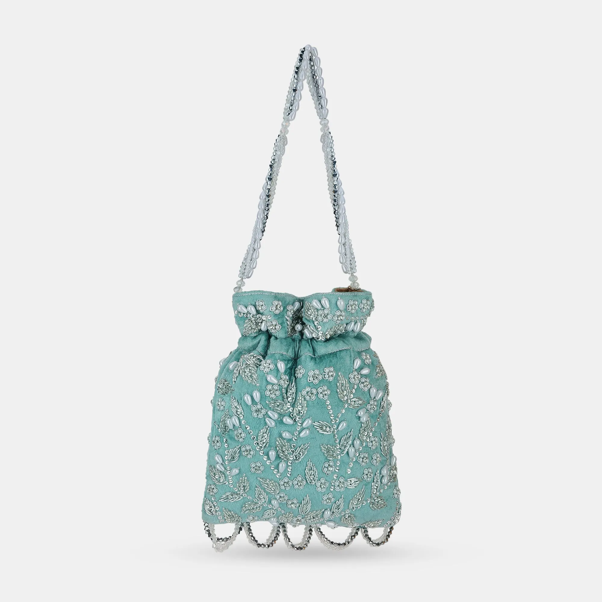 Lavie Luxe Bead Silver Medium Women's Potli Rose