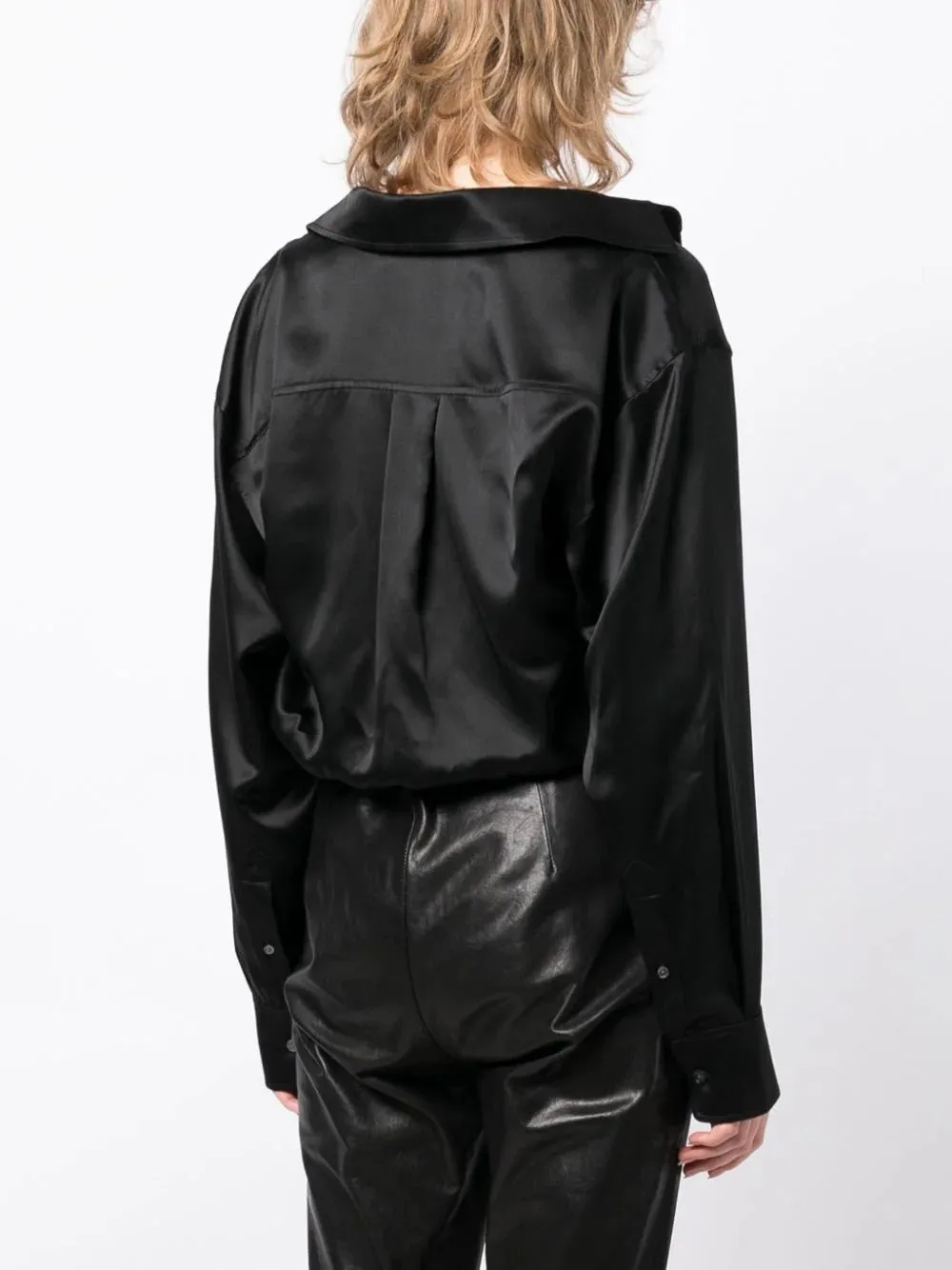 Layered Button Down In Silk Charmeuse