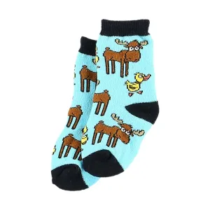 Lazy One Duck Moose Infant Sock - Blue