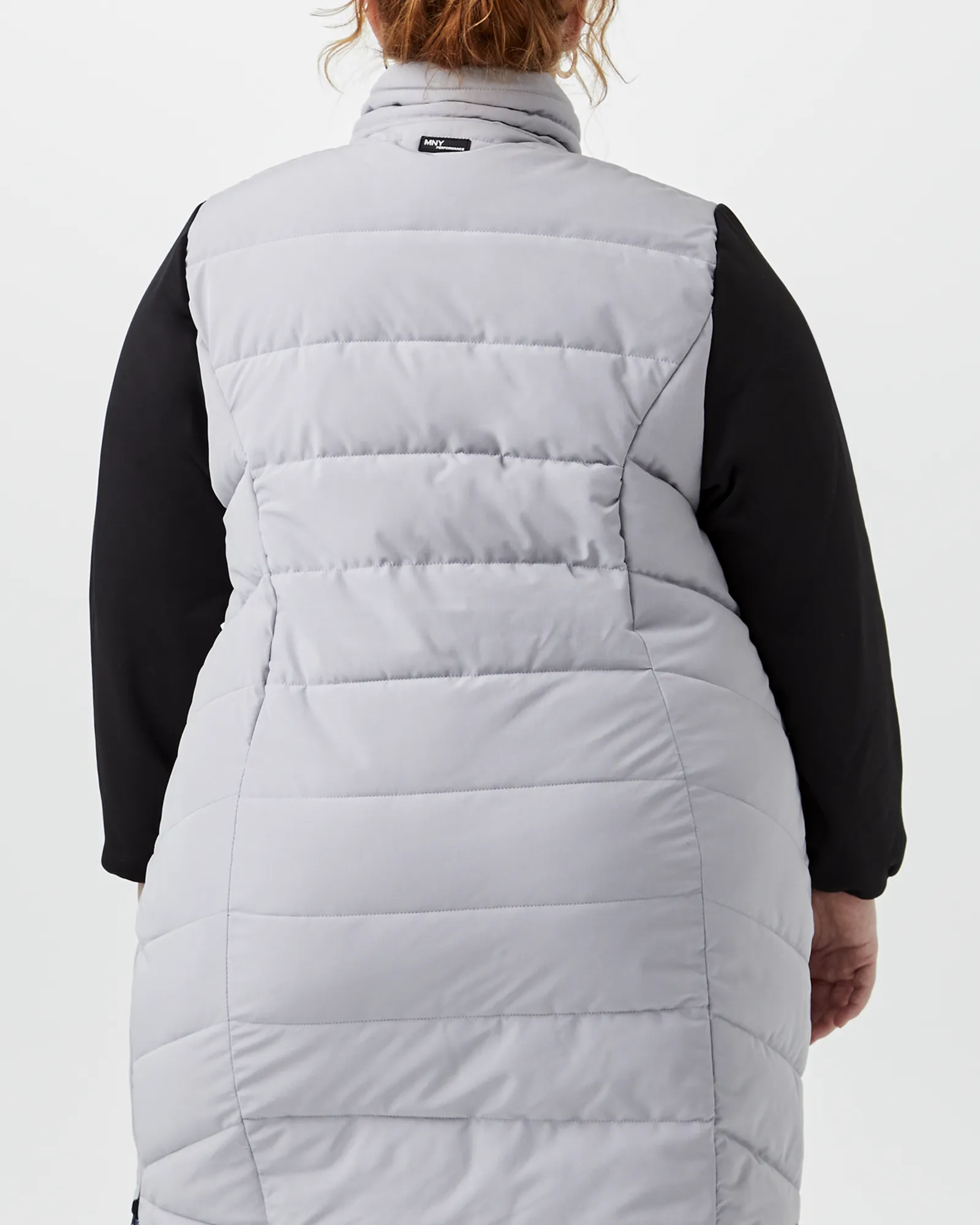 Leah Long Puffer Jacket | Light Grey / Black