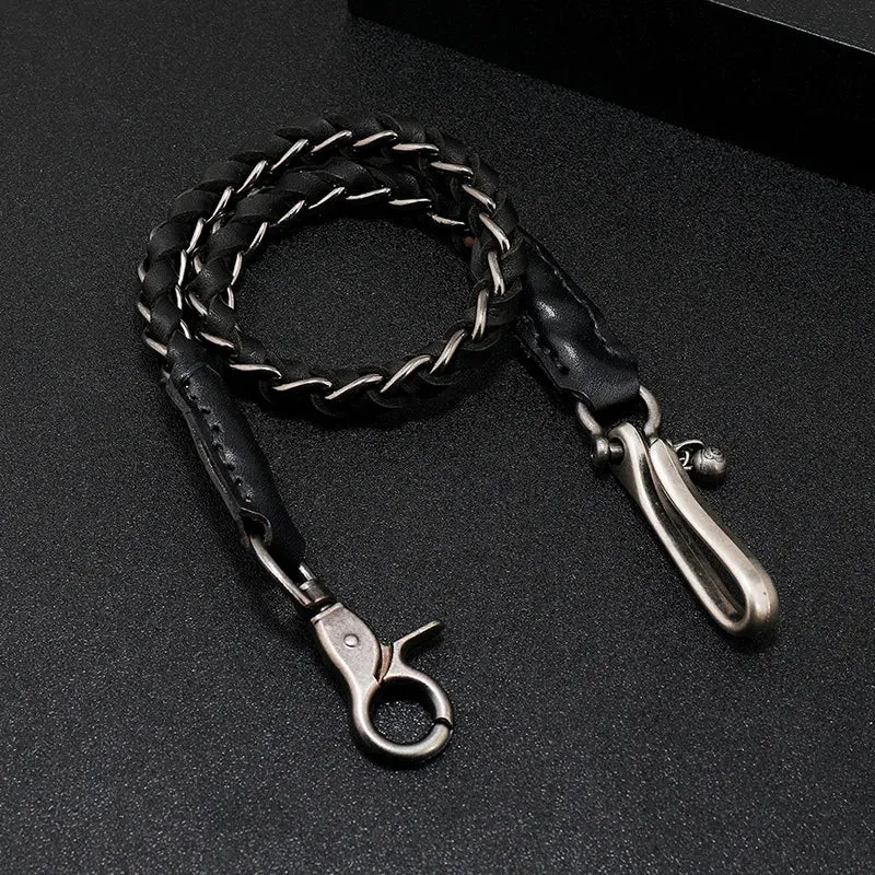 Leather & Metal Wallet Chain