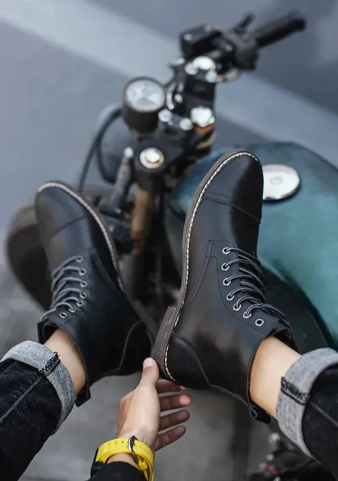 Leather Boots Plush Warm