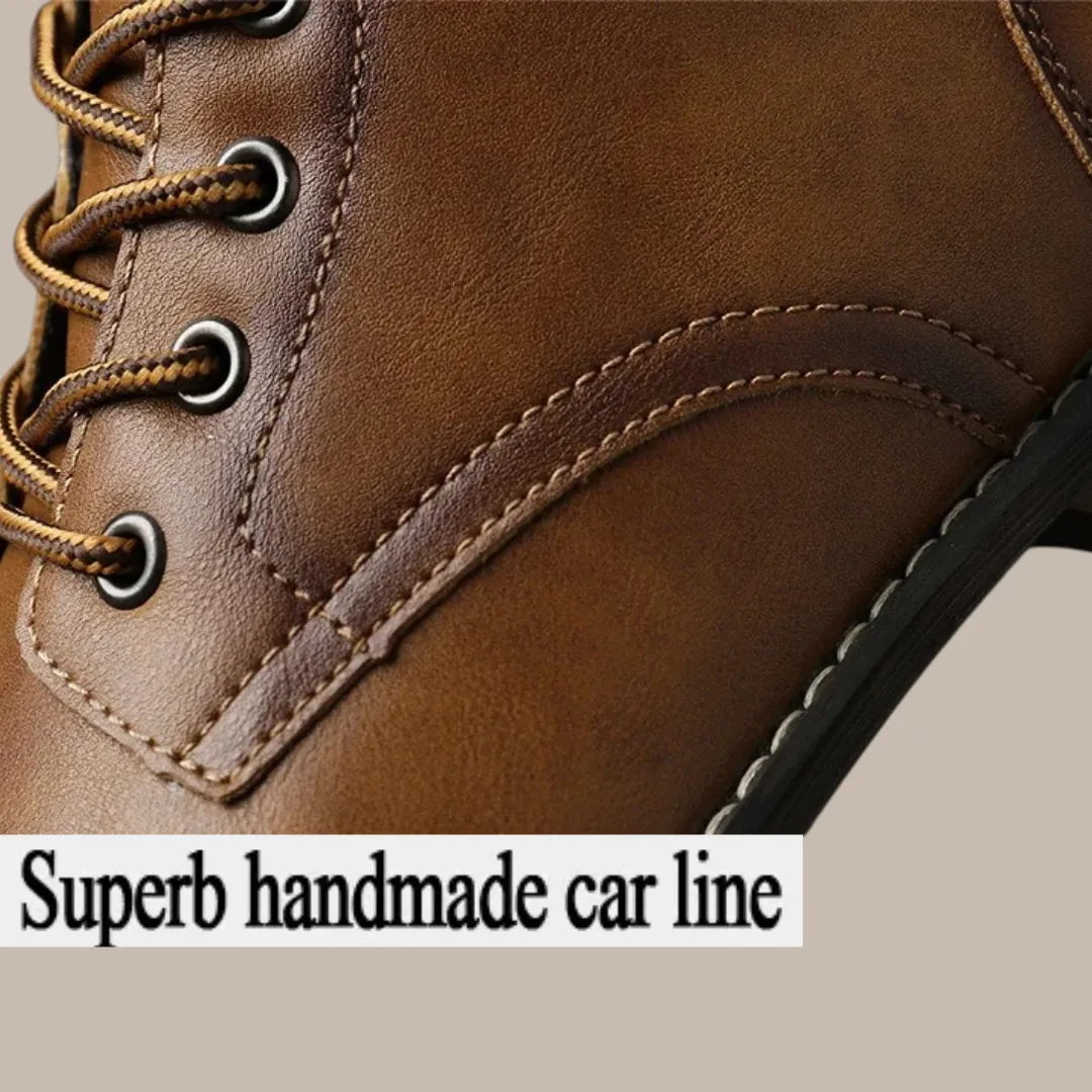 Leather Boots Plush Warm