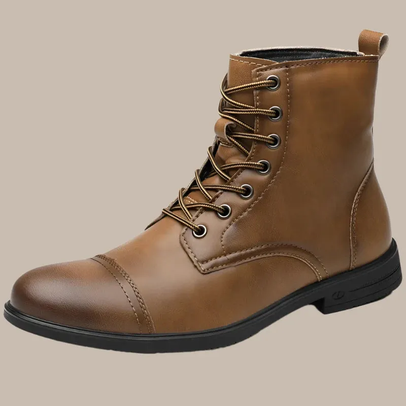 Leather Boots Plush Warm