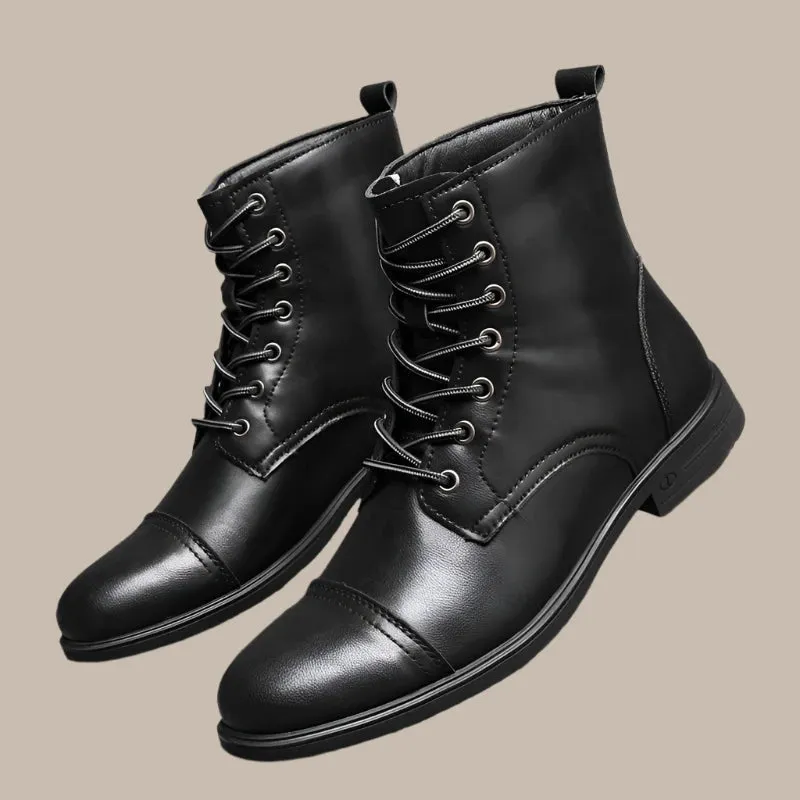 Leather Boots Plush Warm