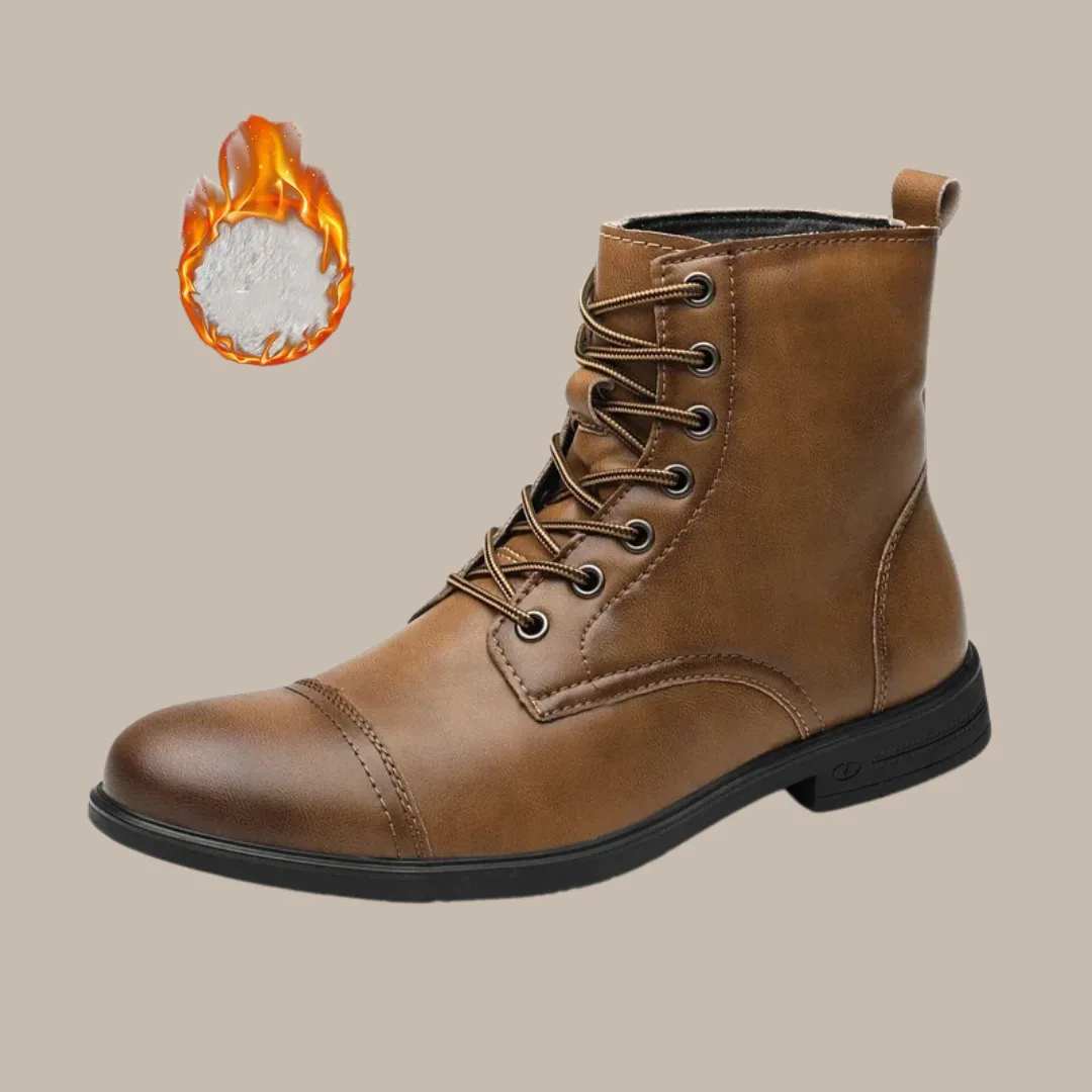 Leather Boots Plush Warm