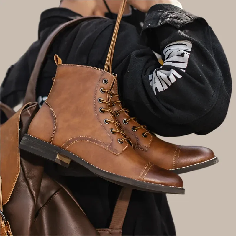 Leather Boots Plush Warm