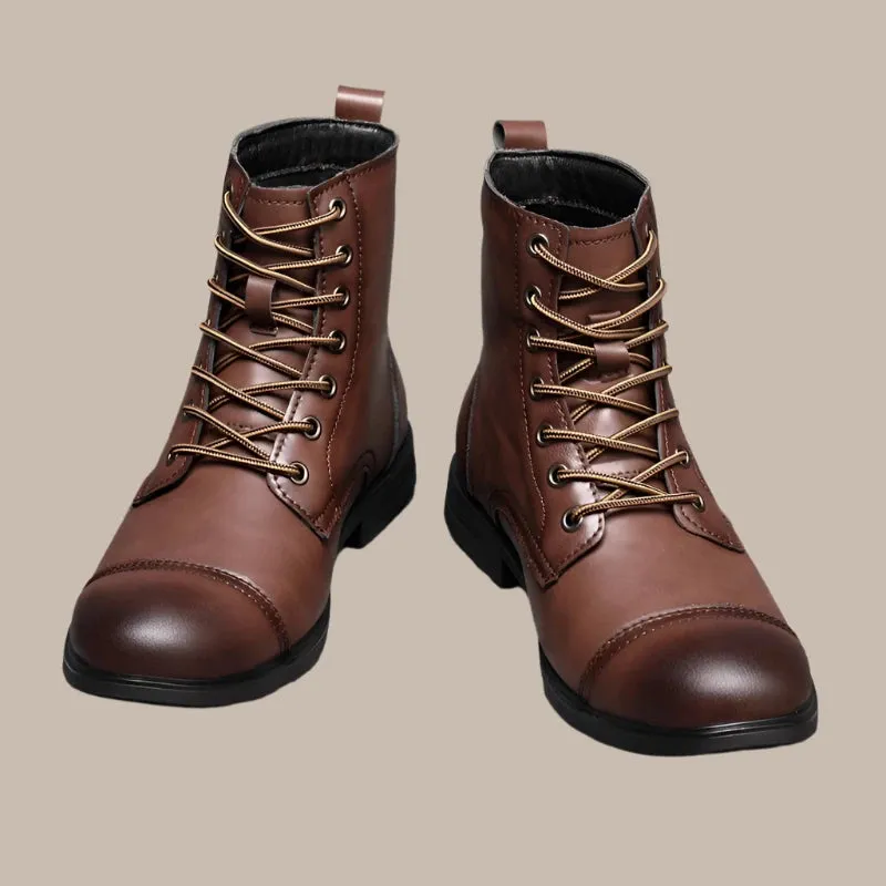 Leather Boots Plush Warm
