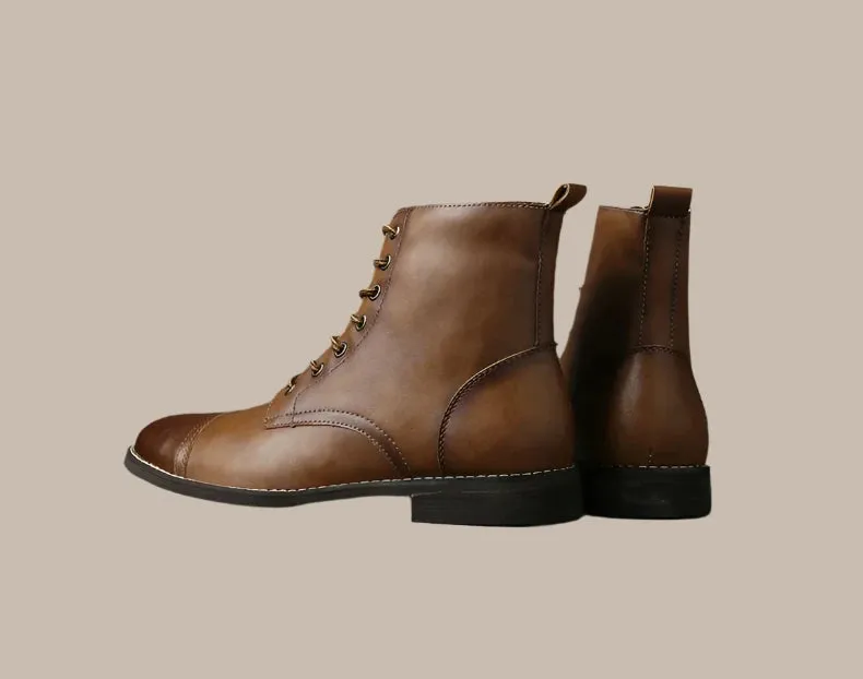 Leather Boots Plush Warm